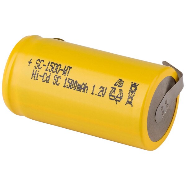 Main product image for Sub C NiCd Cell Battery with Tabs 1500mAh 140-190
